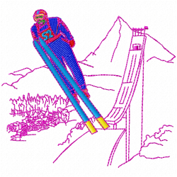 Ski Embroidery Design 11 Ski Embroidery Design 11